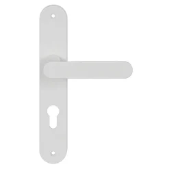 GoodHome Ensemble poignée sur plaque rond Minzh blanc L.120mm x l.40mm entraxe 195mm