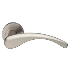 Ensemble poignée sur rosace rond à visser Ruis effet nickel satin gris Ø50mm-GoodHome Hot