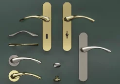 Ensemble poignée sur rosace rond à visser Ruis effet nickel satin gris Ø50mm-GoodHome Hot