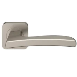 Ensemble poignée sur rosace Carré à visser Irvil effet nickel satin gris Ø52.5mm-GoodHome Outlet