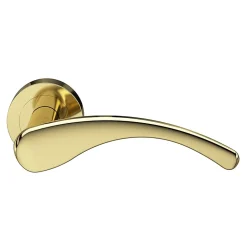 Ensemble poignée sur rosace rond à visser Ruis effet laiton or Ø50mm-GoodHome Discount