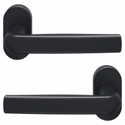 GoodHome Ensemble poignée sur rosace Sel scroll à visser Primel mat gris anthracite