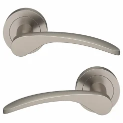 Ensemble poignée sur rosace rond à visser Beare effet nickel satin gris Ø50mm-GoodHome Discount