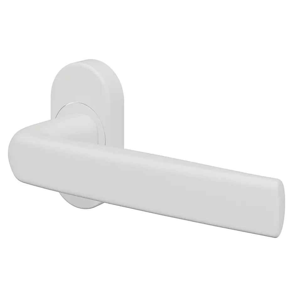 Ensemble poignée sur rosace Incurvé à visser Primel mat blanc-GoodHome New