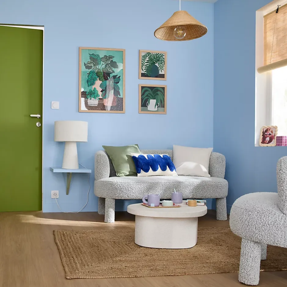 Ensemble poignée sur rosace rond à visser Minzh effet nickel satin gris Ø50mm-GoodHome Clearance