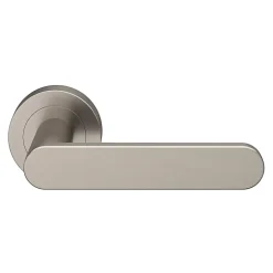 Ensemble poignée sur rosace rond à visser Minzh effet nickel satin gris Ø50mm-GoodHome Clearance
