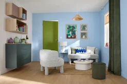 Ensemble poignée sur rosace rond à visser Minzh effet nickel satin gris Ø50mm-GoodHome Clearance