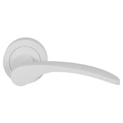 Ensemble poignée sur rosace rond à visser Beare mat blanc Ø50mm-GoodHome Outlet