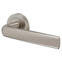 Ensemble poignée sur rosace Incurvé à visser Primel effet nickel satin gris Ø52mm-GoodHome