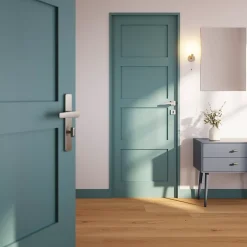 GoodHome Ensemble poignée sur rosace rond à visser Kerver effet nickel satin gris Ø52.5mm