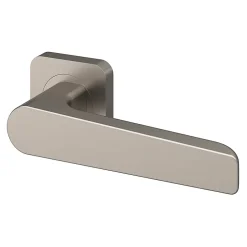 GoodHome Ensemble poignée sur rosace rond à visser Kerver effet nickel satin gris Ø52.5mm