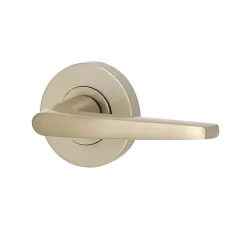 Ensemble poignée sur rosace rond à pousser Colan aluminium argent Ø52mm- Sale