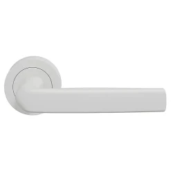 Ensemble poignée sur rosace Incurvé à visser Primel mat blanc Ø52mm-GoodHome Best