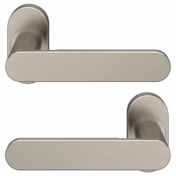 Ensemble poignée sur rosace à visser Minzh effet nickel satin gris Ø63mm-GoodHome Best