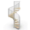 Escalier colimaçon 11 marches - Haut. à franchir 2.26 à 2.64m - Diam. 140cm - Struct. grise / marches naturel- Trémie ronde --Matisere Discount