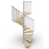 Matisere Escalier colimaçon 10 marches - Haut. à franchir 2.05 à 2.40m - Diam. 180cm - Trémie carrée - Struct. grise / marches Naturel -