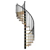 Escalier colimaçon 13 marches - Hauteur à franchir 2.52 à 3.05m - Diamètre 120cm - Structure noire et marche hêtre - BERL120-NH-13-Matisere Discount