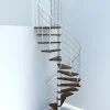 Matisere Escalier colimaçon 10 marches - Diamètre 140cm - Hauteur à franchir 1.95 à 2.35m - Blanc et Noyer - VENE140-SBMNOY-10