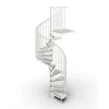 Matisere Escalier colimaçon métal 12 marches - Hauteur à franchir 2.52 à 2.76m - Diamètre 120cm - Blanc - GAMIA120/BB-12