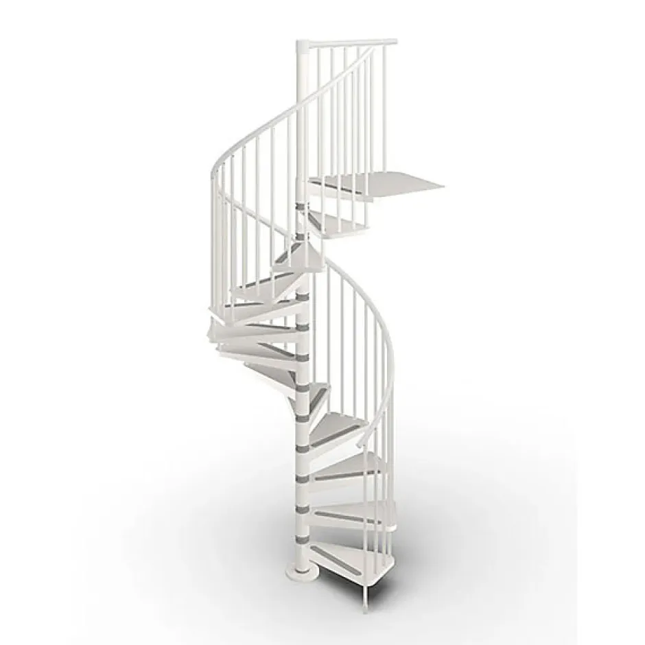 Escalier colimaçon métal 10 marches - Hauteur à franchir 2.10 à 2.30m - Diamètre 120cm - Blanc - GAMIA120/BB-10-Matisere