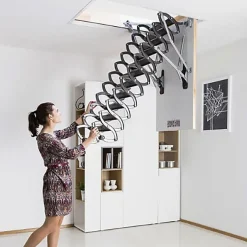 Escalier coupe feu 60min - Hauteur sous plafond 3.20m - Trémie 70x90cm - LSF7090-320-Matisere Clearance