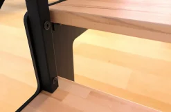 Escalier crémaillière droit Costa rampe acier marche hêtre l. 2.75 m-Alumin'home