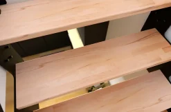 Alumin'home Escalier crémaillière quart tournant Costa rampe acier marche hêtre l. 2.75 m