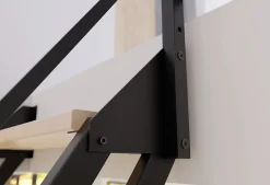 Alumin'home Escalier d'atelier droit Valencia 12 marches rampe en acier et marche en métal l.2.92 m