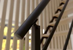 Alumin'home Escalier d'atelier droit Valencia 12 marches rampe en acier et marche en métal l.2.92 m