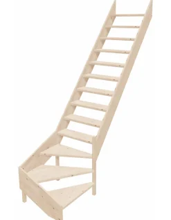 Woodup Escalier de Meunier en Kit AZET en Sapin Quart tournant compact