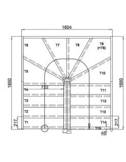 Woodup Escalier Double Quart Tournant Goules 160 160 Sans Rampe 285 Cm Tournant Gauche Avec Contremarches H Sol Sol 285 Cm
