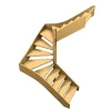 Woodup Escalier Double Quart Tournant Sapin Albula 288 Cm Tournant Droite Sans Contremarche Sapin H Sol Sol 288 Cm