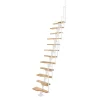 Matisere Escalier droit 12 marches - Hauteur à franchir 2.23 à 2.94m - Blanc et hêtre - TWISTER60-I-BH-12