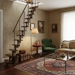 Matisere Escalier droit 11 marches - Hauteur à franchir 2.06 à 2.70m- Largeur 65cm - Structure noire et marche noyer - NIZZA60/I/SNMNO-11