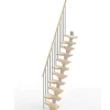 Matisere Escalier droit 12 marches - Hauteur à franchir de 2.61 à 3.09m - Largeur 61cm - Couleur naturel et blanc - MINI61/I/SGMNAT-12