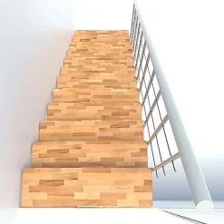 Escalier droit 9 marches - Hauteur à franchir 2.04 à 2.40m - Largeur 80cm - Structure blanche et marche hêtre - COMFO80/I/BB-9-Matisere Best