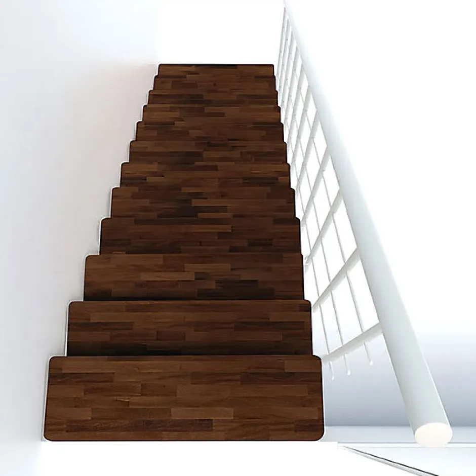 Escalier droit 13 marches - Hauteur à franchir 2.78 à 3.36m - Largeur 80cm - Structure blanche et marche noyer - COMFO80/I/BN-13-Matisere Clearance