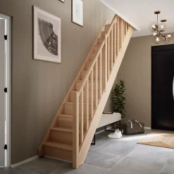 Fortia Escalier droit avec contremarche hêtre coloris naturel 13 marches Siderno