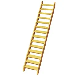 Kordo Escalier droit bois Normandie l.74,5 cm 14 marches sapin
