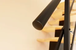 Alumin'home Escalier droit Dona rampe aluminium marche en bois l. 2.83 m