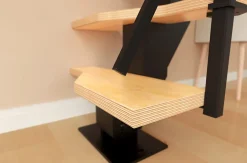 Alumin'home Escalier droit Dona rampe aluminium marche en bois l. 2.83 m