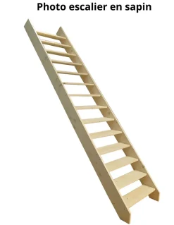 Woodup Escalier Droit Sapin (195 X 34 Mm) Fageole 220 Cm80 Sapin H Sol Sol 300 Cm