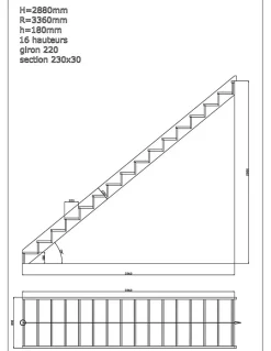 Escalier Droit Sapin Gavia Escalier Droit 288 Cm Kit Recoupable Sapin Avec Contremarches H Sol Sol 288 Cm-Woodup Hot