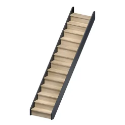 Escalier droit chêne coloris naturel 13 marches avec contremarches Liverpool-Sogem Outlet