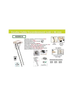 Escalier Escamotable Faible Encombrement Isolé 46 Mm Caisson 90 X 60 Cm-Woodup Discount