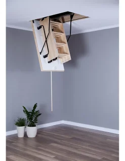 Woodup Escalier Escamotable Grande Hauteur Isolé 26 Mm H 330 Cm Caisson 130 X 60 Cm