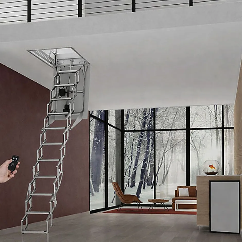 Matisere Escalier escamotable électrique - Trappe : 70x90cm - Hauteur max 3.00m - FGM70/090-300-C