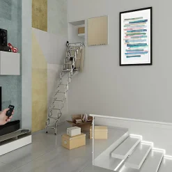 Escalier escamotable mural électrique - Trappe : 80x100cm - Hauteur sol à sol 2,30 à 2,49m - FGM/80/100-249-Matisere Sale