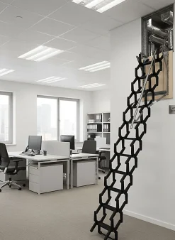 Matisere Escalier escamotable mural en métal - Trémie de 60x120cm - Hauteur de 2.25 à 3.25m - ADJM/60/120