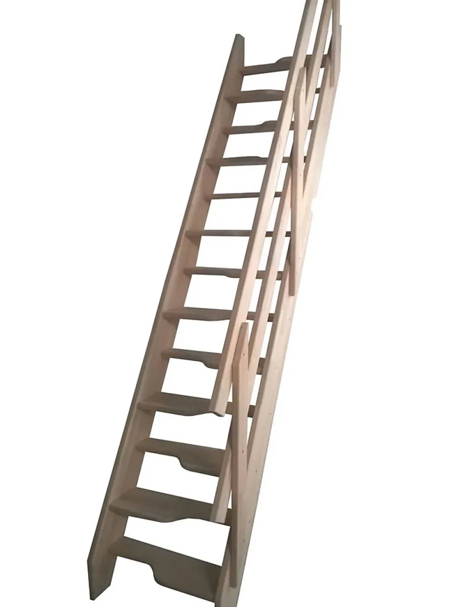 Woodup Escalier Gain De Place Nugere 280 Cm Kit Recoupable Hêtre LC H Sol Sol 280 Cm